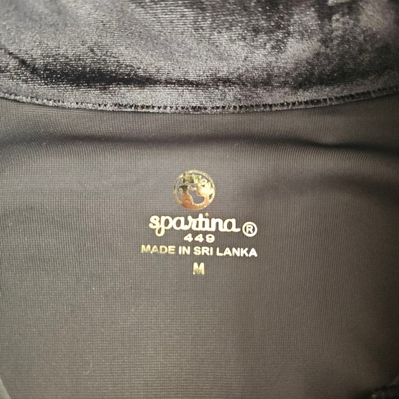 Spartina 449 Nora Half Zip Black Velour Long Sleeve Dress Womens Medium - Picture 3 of 6